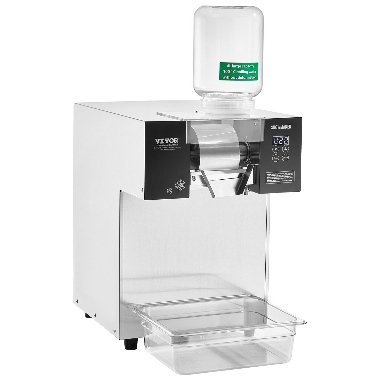 Commercial Snowflake Ice Machine 385LBS/24H Stainless Steel for Ice Cream