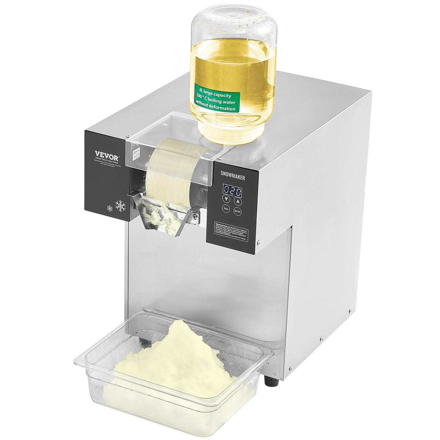 Commercial Snowflake Ice Machine 385LBS/24H Stainless Steel for Ice Cream
