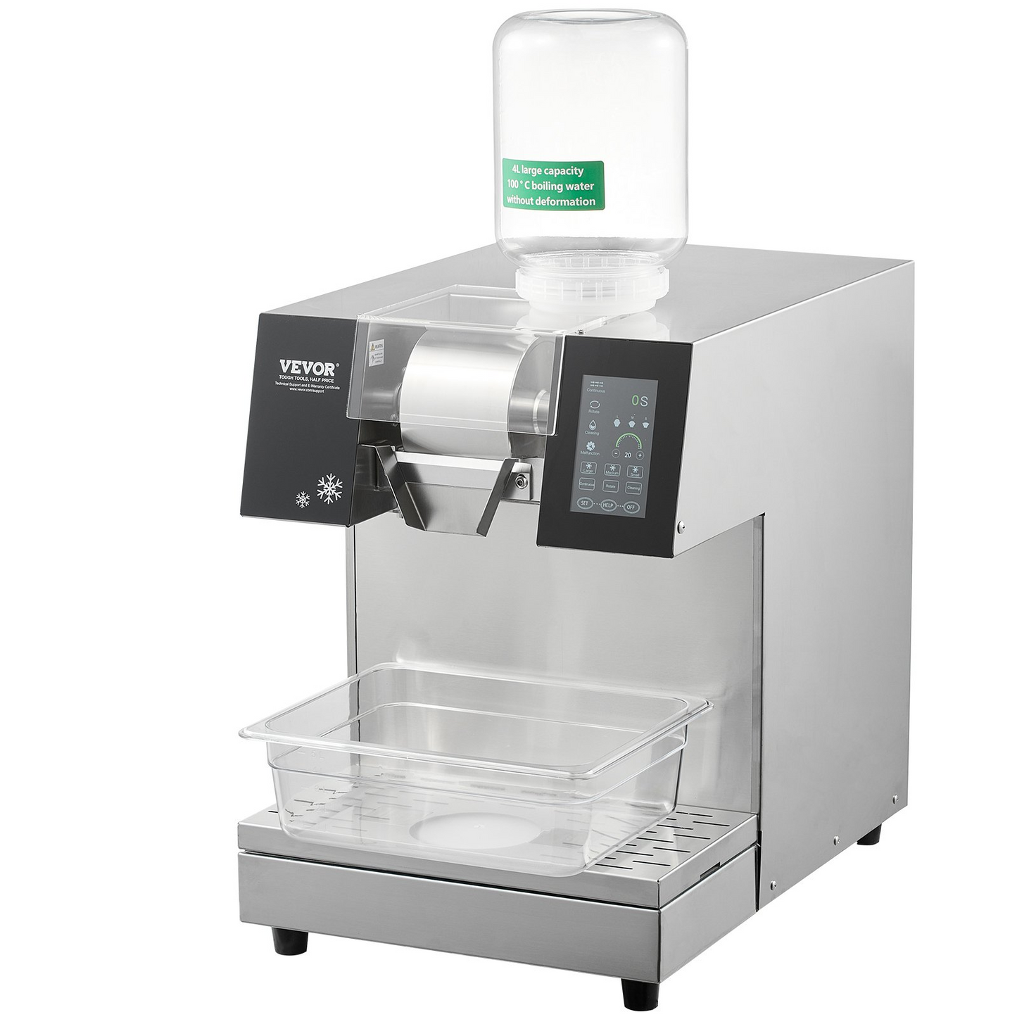 Commercial Snowflake Ice Machine 529LBS/24H Stainless Steel for Ice Cream