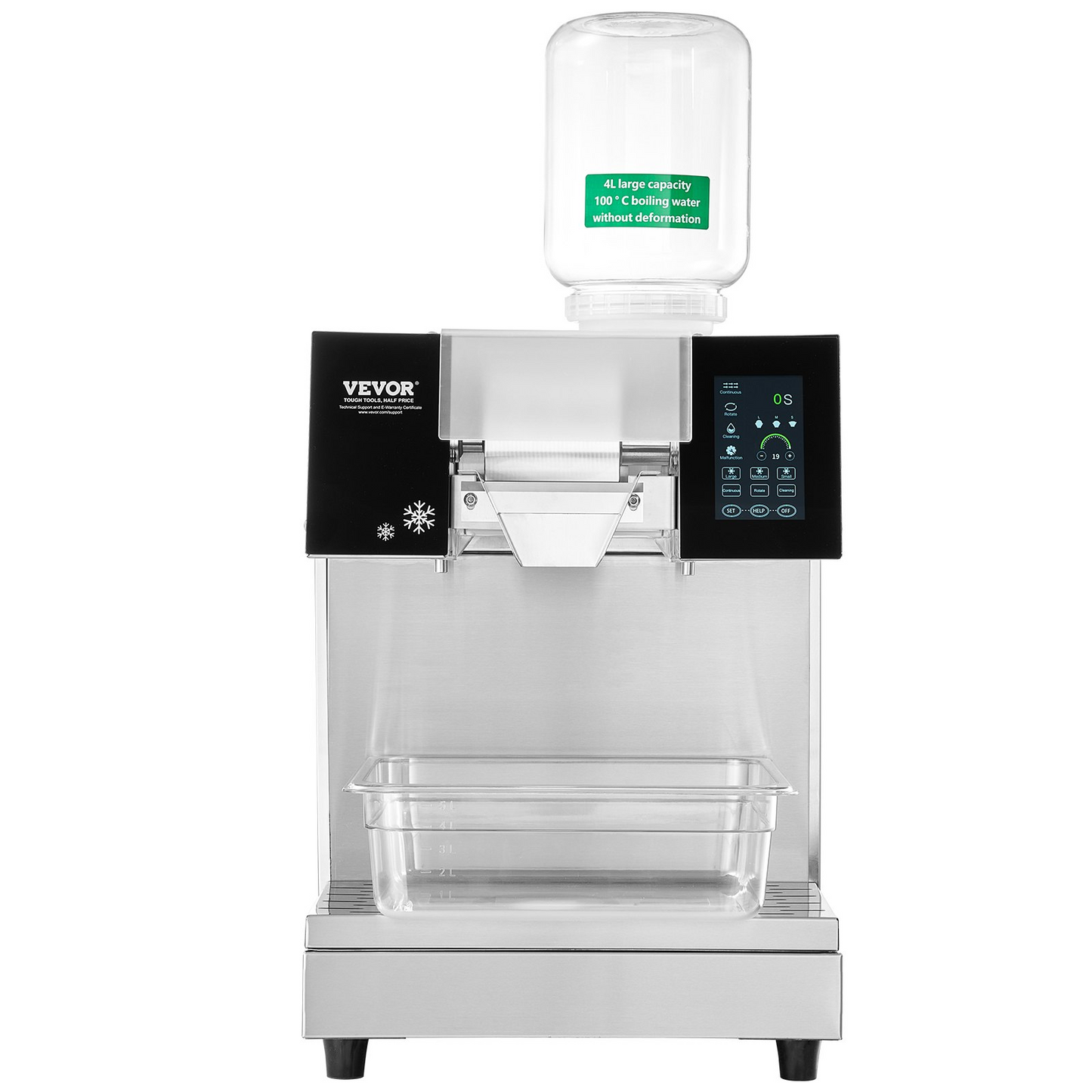 Commercial Snowflake Ice Machine 397LBS/24H Stainless Steel for Ice Cream