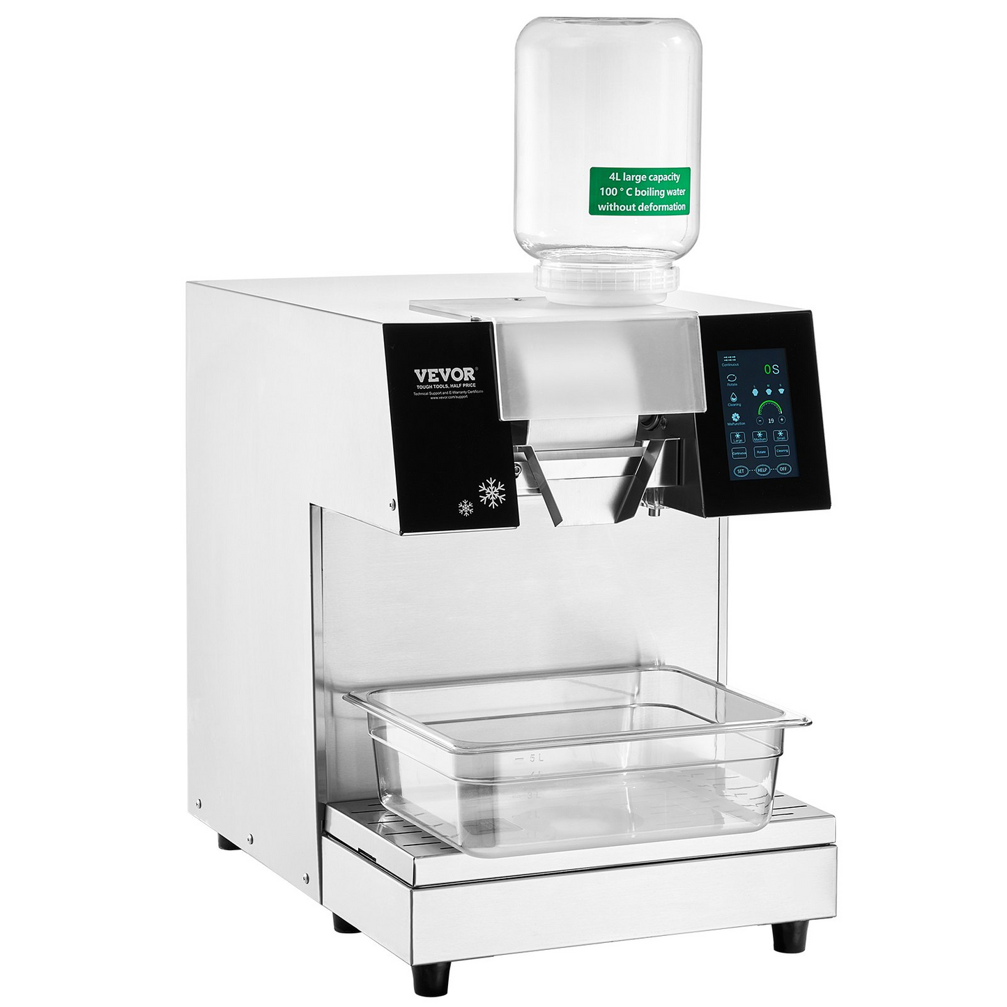 Commercial Snowflake Ice Machine 397LBS/24H Stainless Steel for Ice Cream
