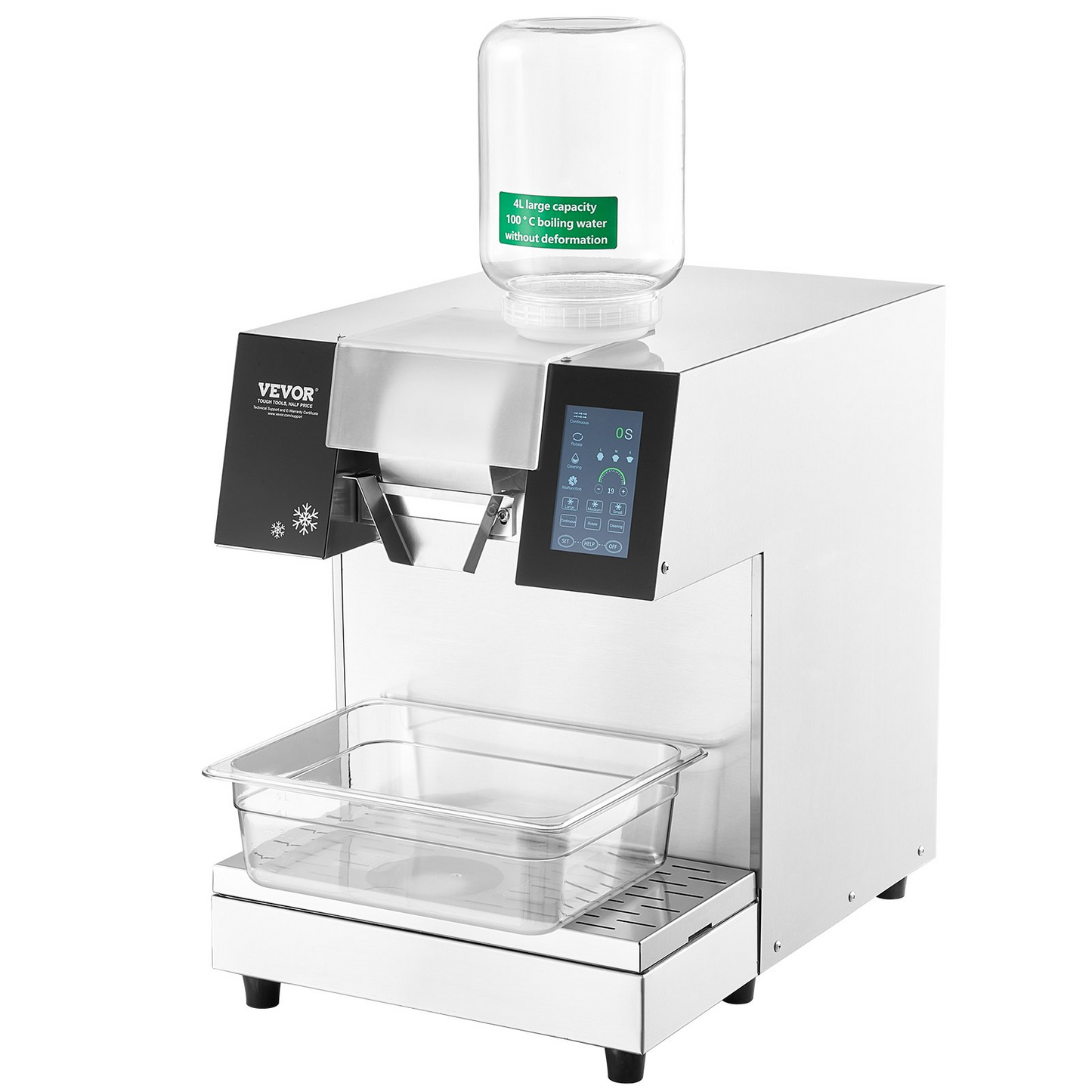 Commercial Snowflake Ice Machine 397LBS/24H Stainless Steel for Ice Cream