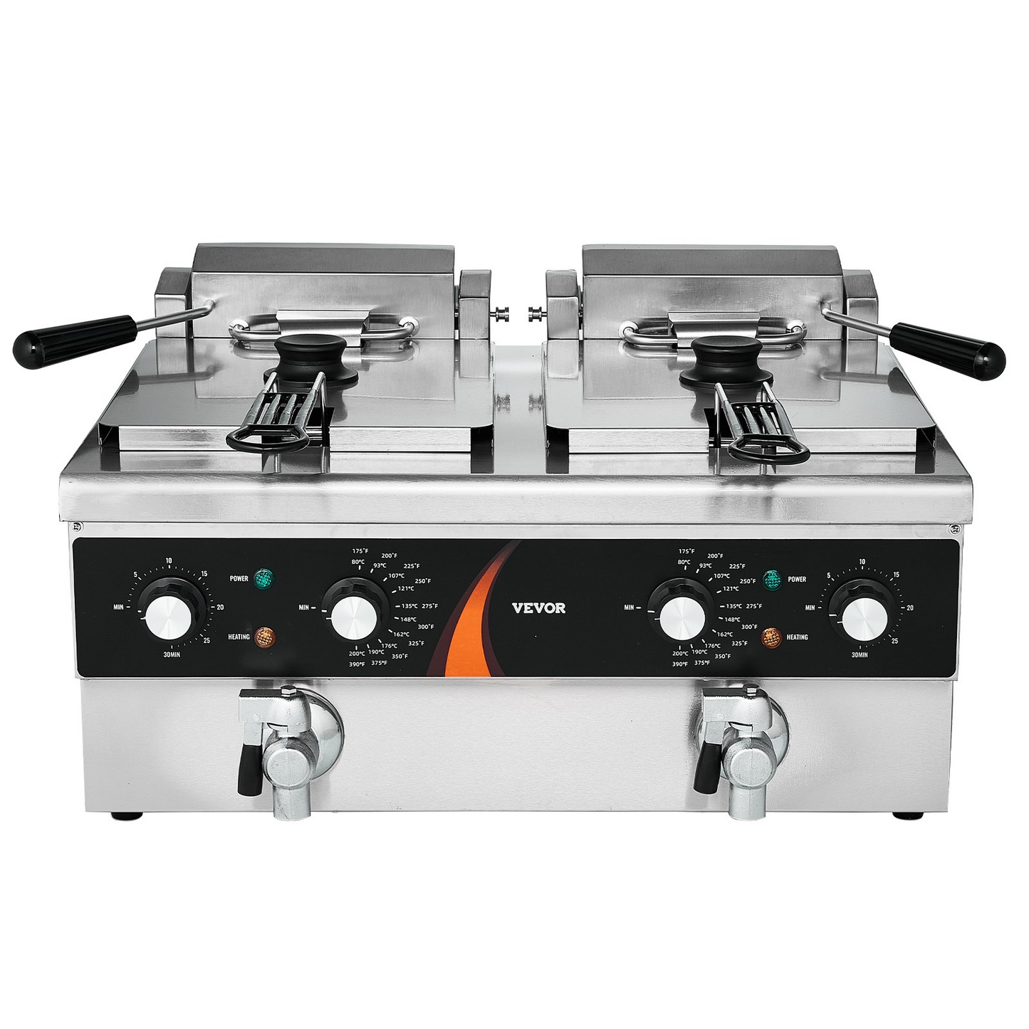 Commercial Electric Deep Fryer Countertop Fryer 3500W Dual Tank 2x9Qt/8.5L