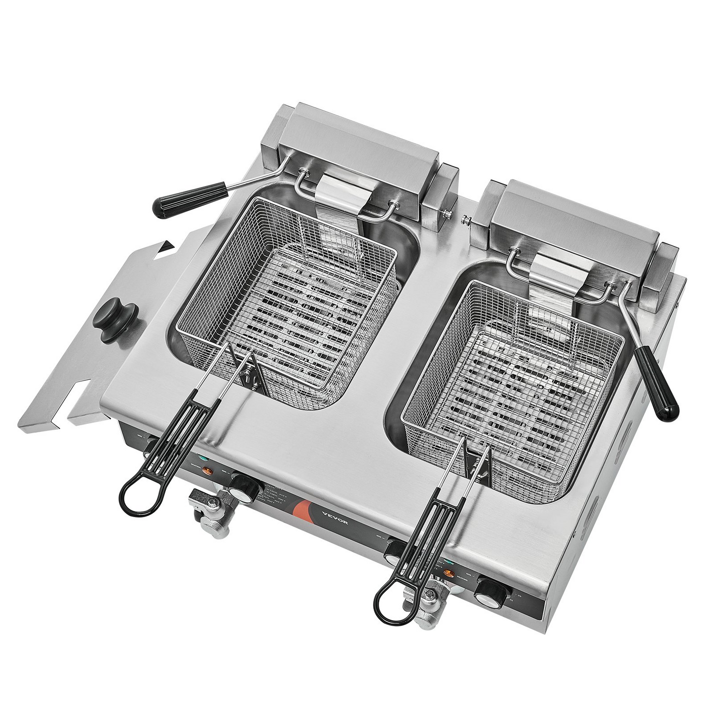 Commercial Electric Deep Fryer Countertop Fryer 3500W Dual Tank 2x9Qt/8.5L