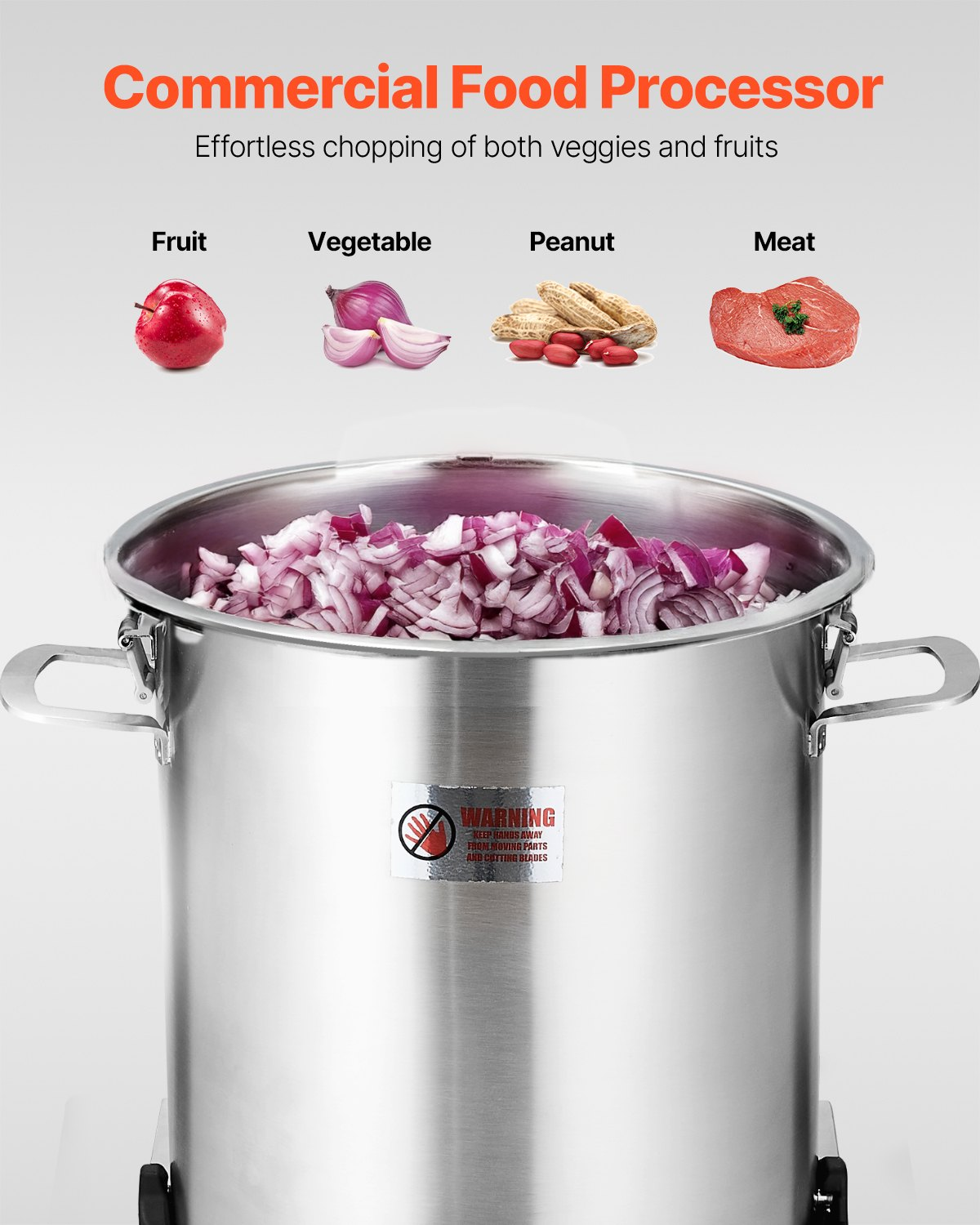 Food Processor Vegetable Chopper 19 Quart Food-Grade Stainless Steel Blender