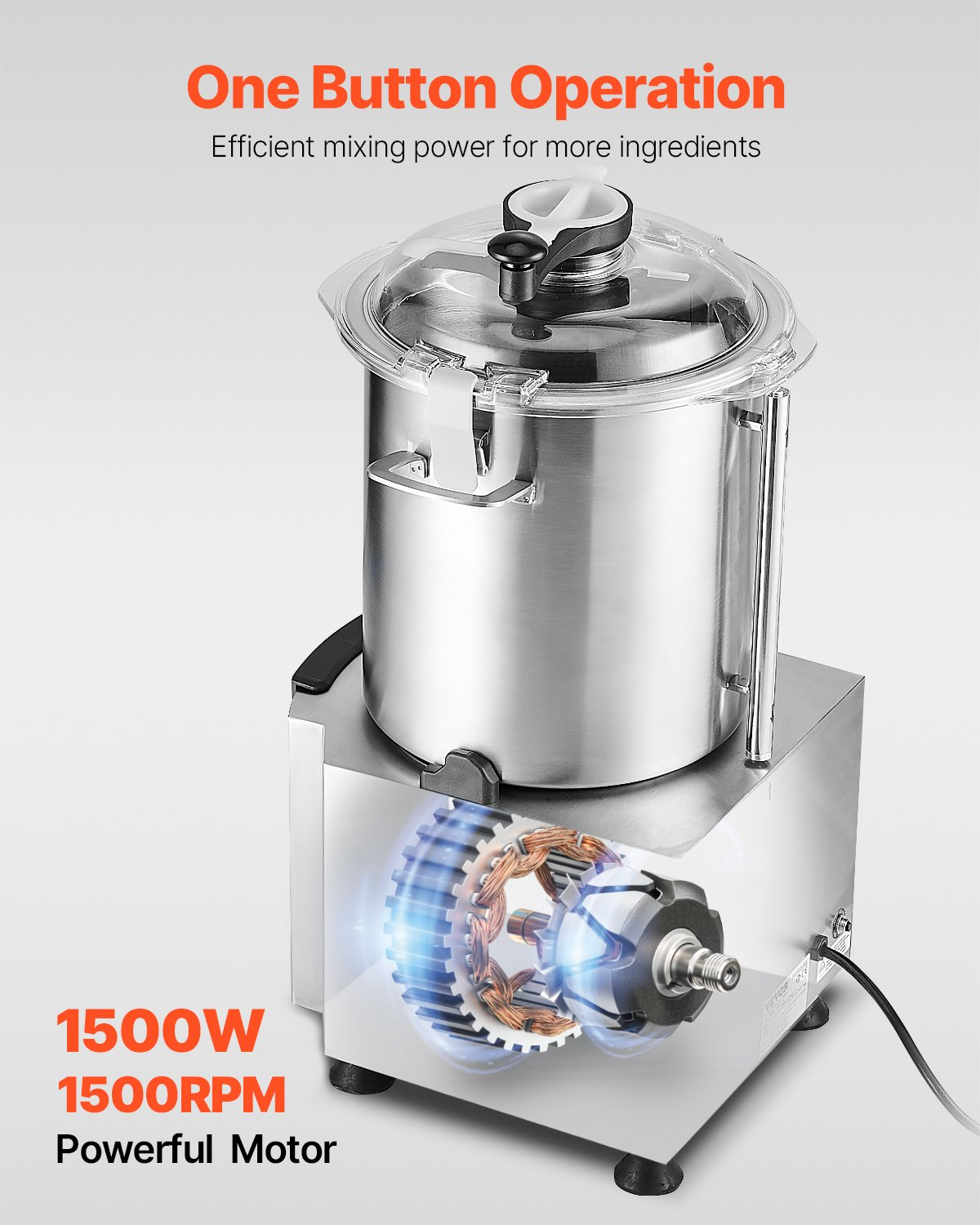 Food Processor Vegetable Chopper 19 Quart Food-Grade Stainless Steel Blender