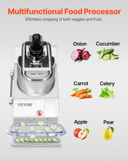 Food Processor Vegetable Chopper w/ 6 Blades Food-Grade Stainless Steel Blender