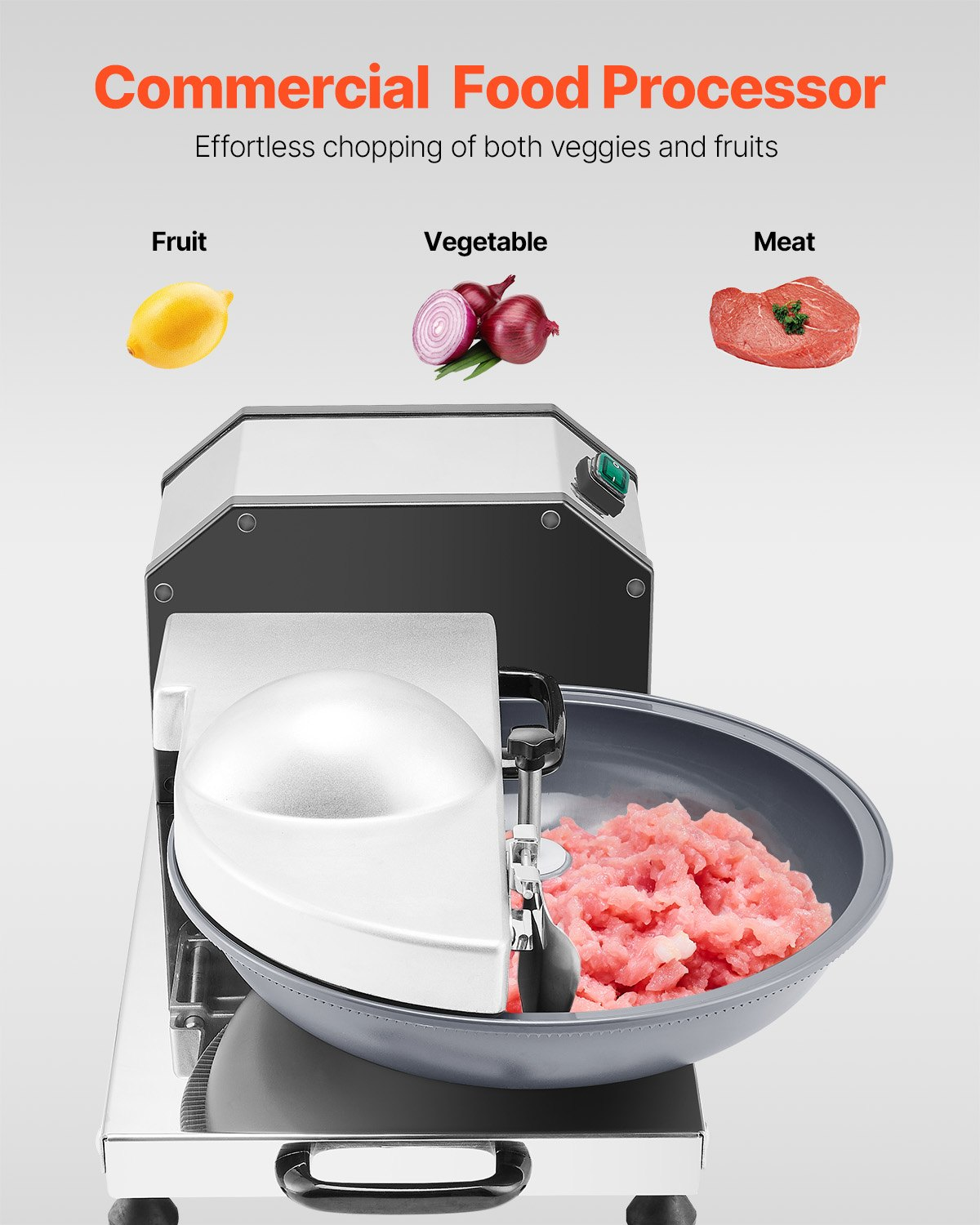 Food Processor Vegetable Chopper 3000RPM Food-Grade Stainless Steel Blender