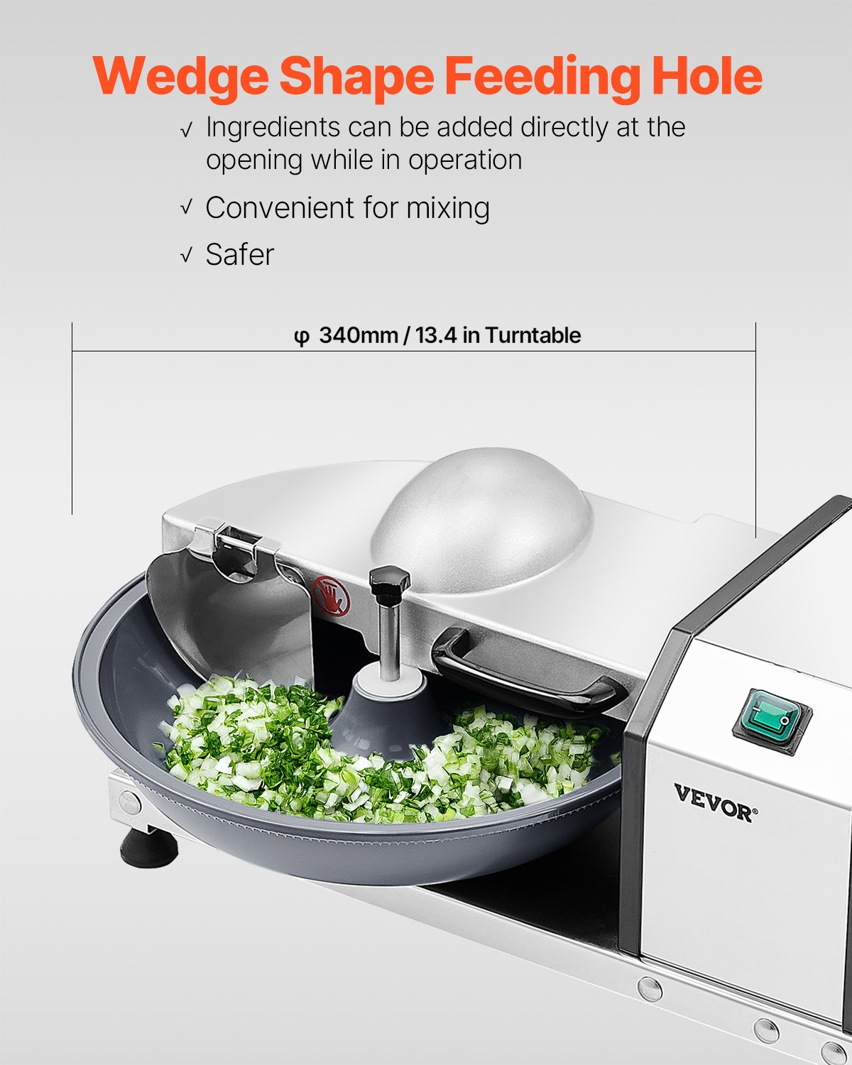 Food Processor Vegetable Chopper 3000RPM Food-Grade Stainless Steel Blender