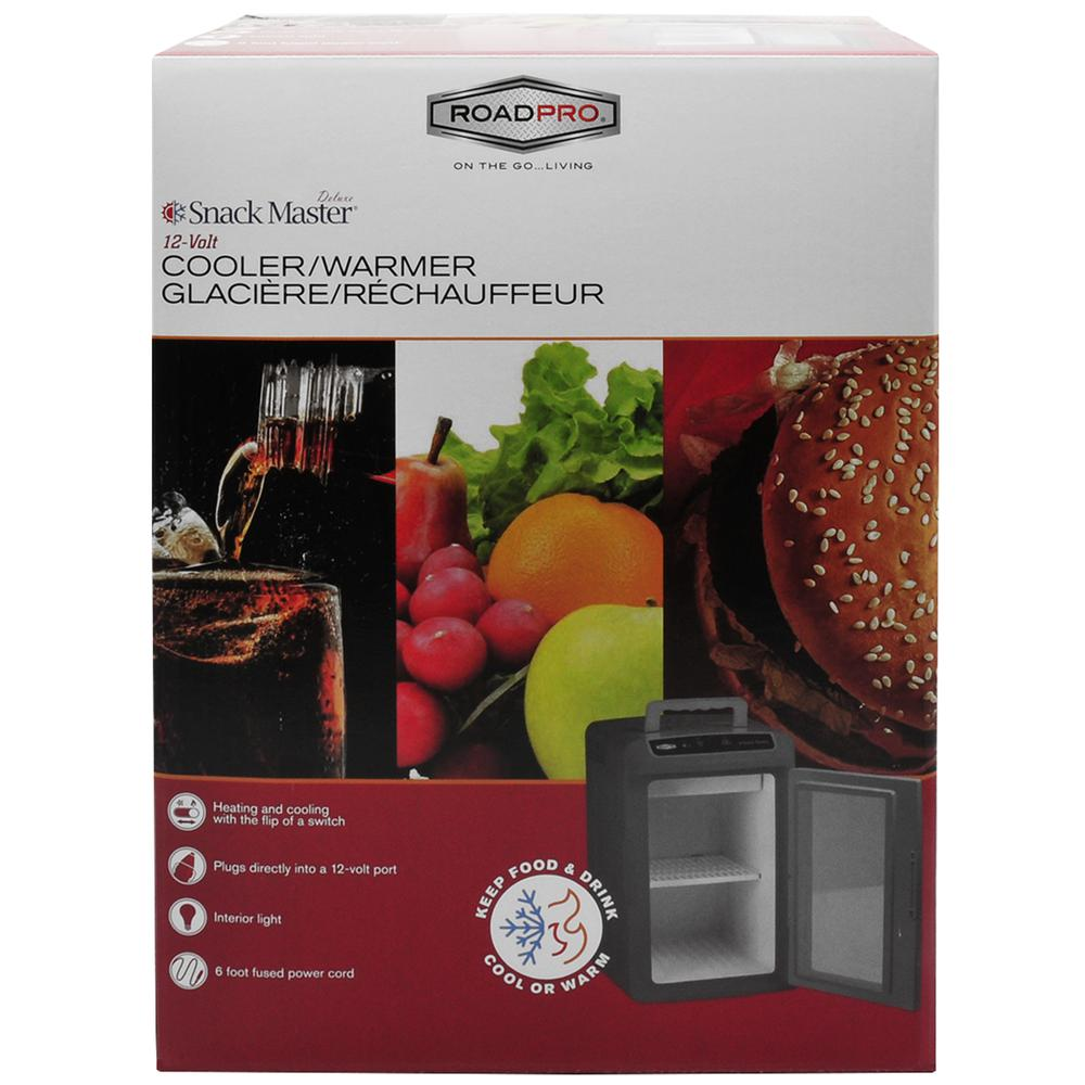 RoadPro RP5653SF 12-Volt Snackmaster Cooler/Warmer Electric Cooler for Truckers Medium Gray