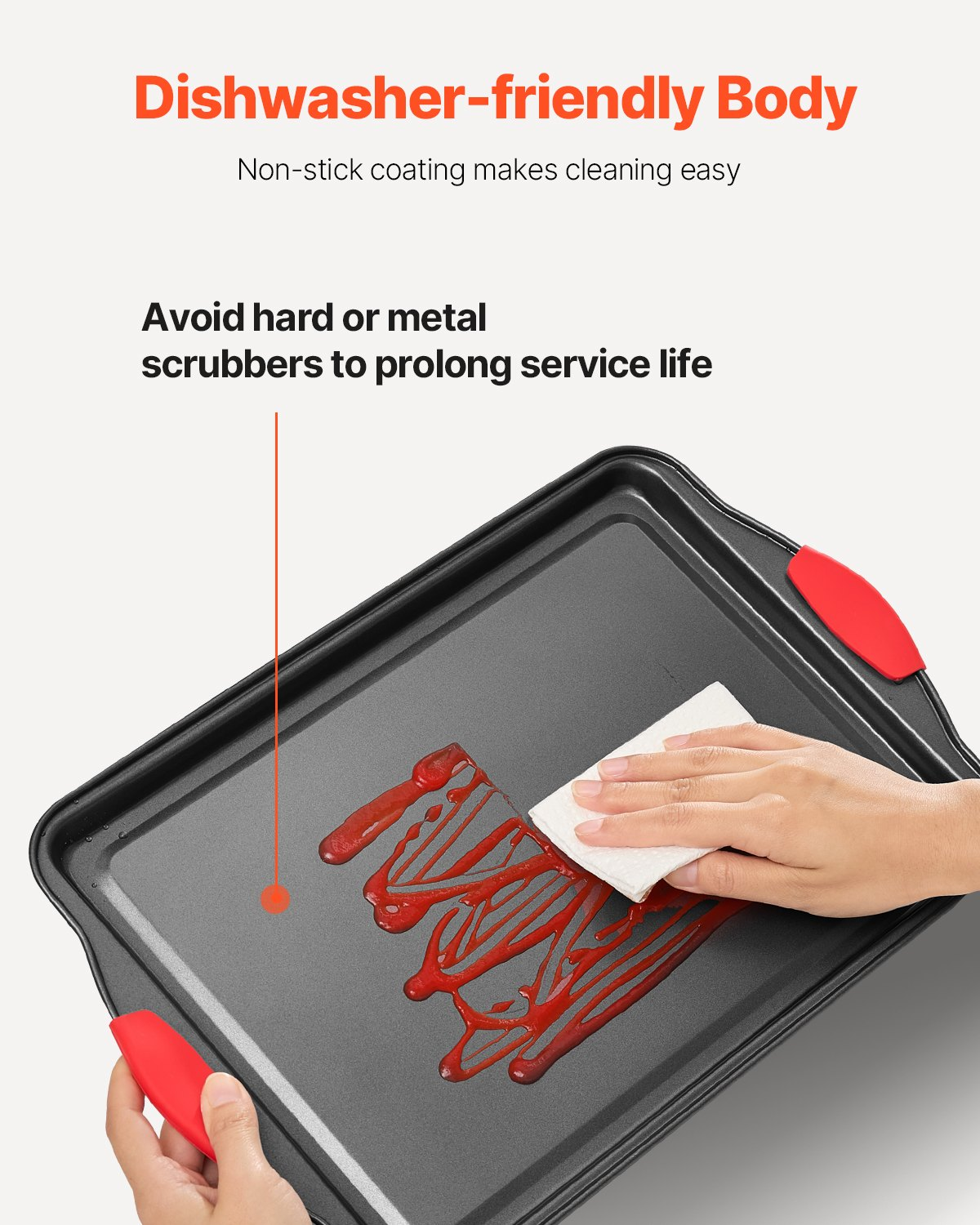 Baking Pan Set 6-Piece Nonstick Carbon Steel Bakeware Set with Silicone Handle