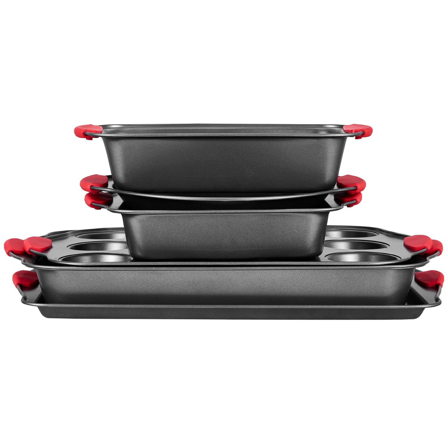 Baking Pan Set 6-Piece Nonstick Carbon Steel Bakeware Set with Silicone Handle