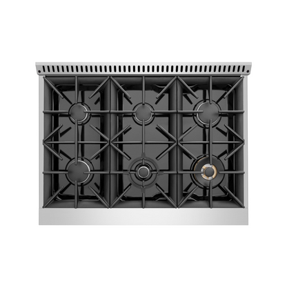 Empava 36GR08 36 In. Pro-Style Slide-In Single Oven Gas Range