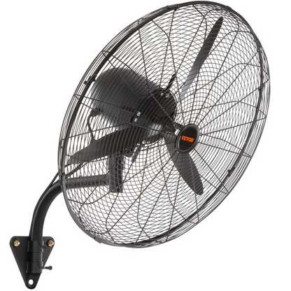 VEVOR Wall-Mount Misting Fan, 30 Inch, 3-speed High Velocity Max. 9500 CFM, Waterproof Oscillating Industrial Wall Fan, Commercial or Residential for Warehouse, Greenhouse, Workshop, Black, ETL Listed