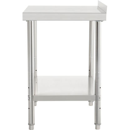 VEVOR Stainless Steel Prep Table, 36 x 24 x 35 Inch, 440lbs Load Capacity Heavy Duty Metal Worktable with Backsplash and Adjustable Undershelf, Commercial Workstation for Kitchen Restaurant
