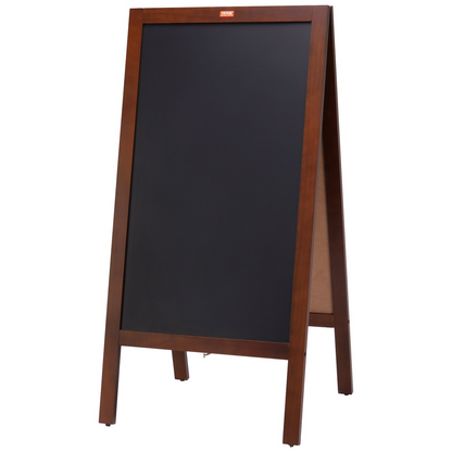 VEVOR A Frame Chalkboard Sign, Double-Sided Sidewalk Signs, Freestanding Vintage Wooden Chalk Board with Chalks & Magnetic Eraser, Rustic Brown Outdoor Sandwich Board, 20"x40", Kitchen Home Wedding