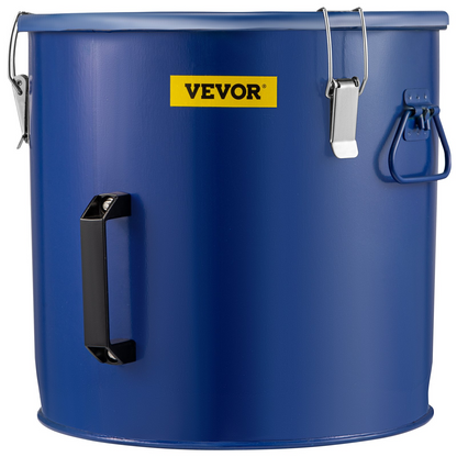 VEVOR Fryer Grease Bucket 10 Gal Oil Disposal Caddy Steel Fryer Oil Bucket w/Rust-proof Coating 37.9L Oil Transport Container w/Lid & Lock Clips Oil Caddy w/Filter Bag For Hot Cooking Oil Filtering