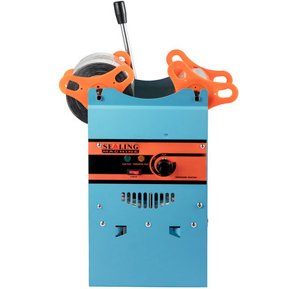 VEVOR Manual Tea Cup Sealer Machine, 300-500 Cup/h Manual Boba Tea Sealer Machine, Blue Boba Tea Sealing Machine, 90/95mm Cup Diameter Cup Sealing Machine with Heating Technology for Bubble Milk Tea