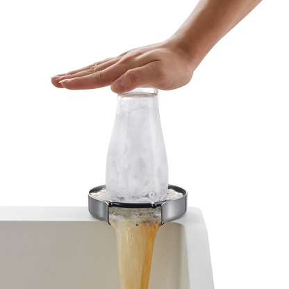 VEVOR Glass Rinser, 10 Powerful Spraying Jets 360° Rotating Cup Rinser for Sink, 304 Stainless Steel Faucet Cup Washer with ABS Cup Holder for Baby Bottle, Glass Cup, Wine Glass (Silver Grey Base)