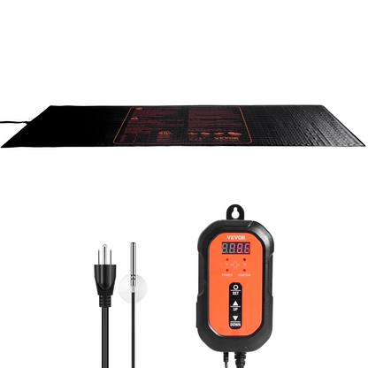 VEVOR 48"x 20.75" Seedling Heat Mat w/ Digital Thermostat Combo Set, MET-Listed Heating Pad for Seed Starting, Waterproof Seed Mats for Germination, Indoor Gardening, Hydroponic, Greenhouse, 1 Pack