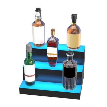 VEVOR LED Lighted Liquor Bottle Display Bar Shelf RF & App Control 16" 3-Step