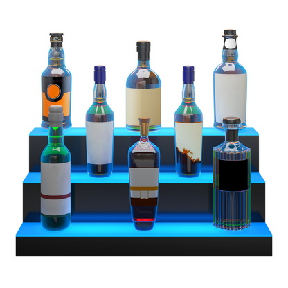 VEVOR LED Lighted Liquor Bottle Display Bar Shelf RF & App Control 24" 3-Step