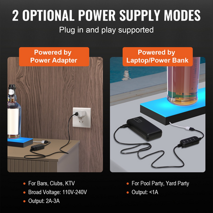 VEVOR LED Lighted Liquor Bottle Display Bar Shelf RF & App Control 24" 1-Step