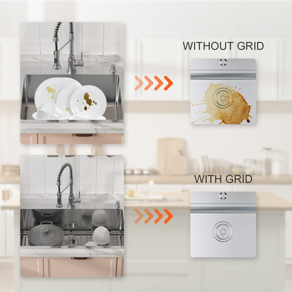 VEVOR Sink Protector Grid, 27.5"x13.5" Stainless Steel Sink Grates, Rear Drain Sink Grates with R5 Corner Radius, Large Sink Bottom Grids, Universal Bowl Rack Sink Accessories For Kitchen Sink, Silver