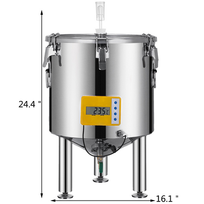 VEVOR 14 Gallon Stainless Steel Brew Fermenter Home Brewing Brew Bucket Fermenter With conical base Brewing Equipment