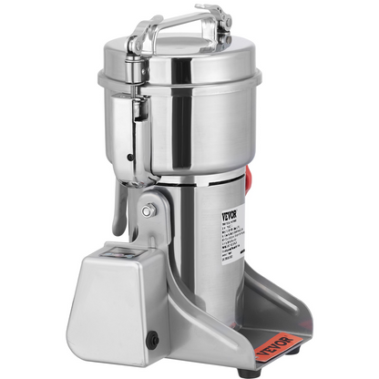 VEVOR 1000g Electric Grain Mill Grinder, 3750W High-Speed Commercial Spice Grinders, Stainless Steel Swing Type Pulverizer Powder Machine, for Spices Cereals Dry Grains Coffee Corn Pepper
