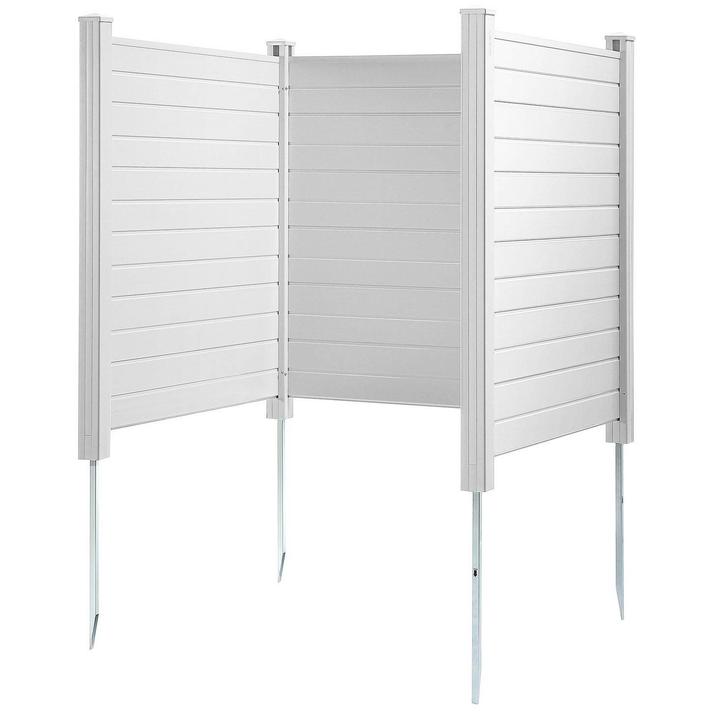 VEVOR Outdoor Privacy Screens, 50" W x 50" H Air Conditioner Fence, Pool Equipment Enclosure, Horizontal Vinyl Privacy Fence, Perfect to Enclose Trash Can and A/C Units (3-Panel)