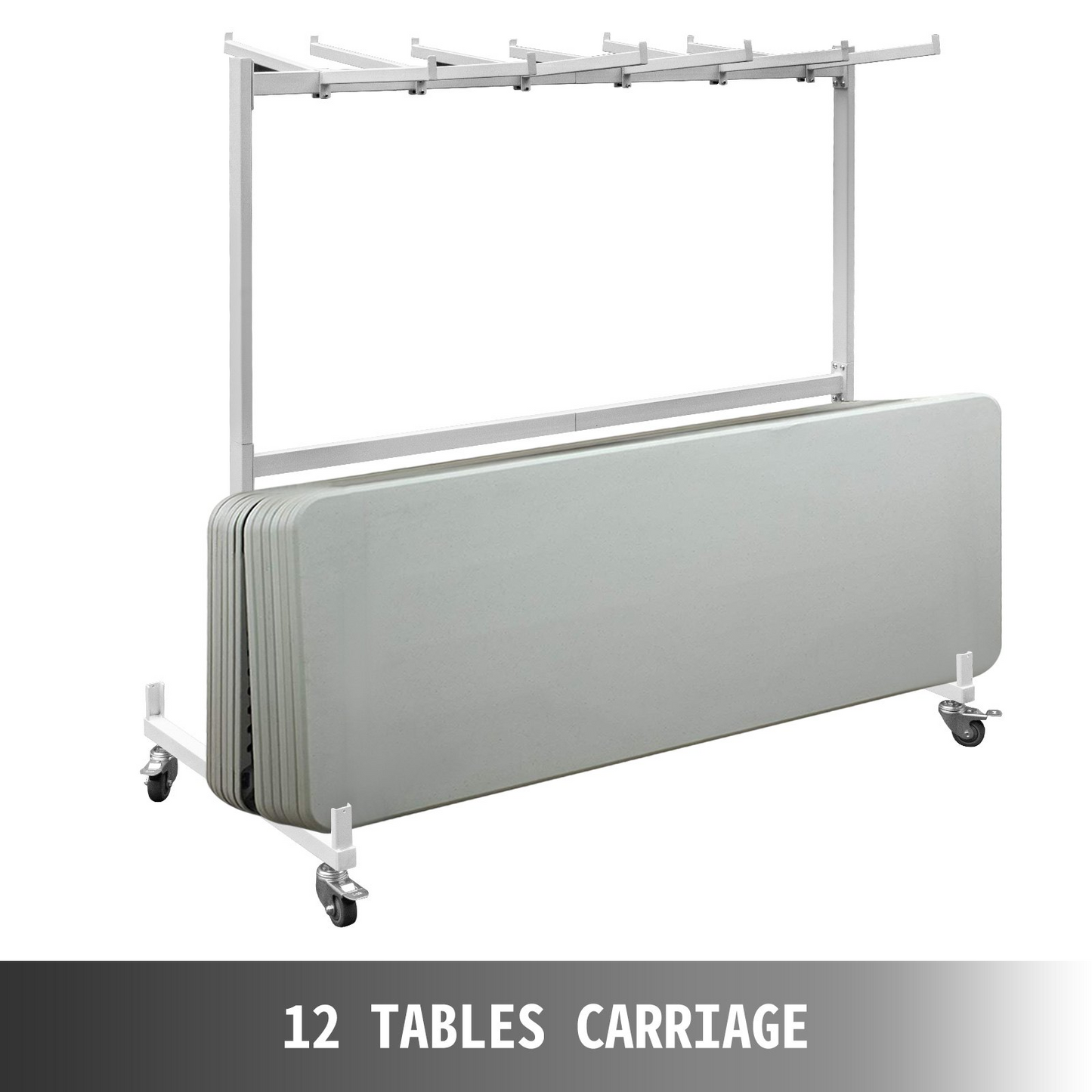 VEVOR Folding Chair and Table Cart 750lbs Capacity Combo Cart for 42 Chairs and 12 Tables Steel Frame Folding Chair Racks for Storage Swivel Wheels Folding Chair Storage with Steel Rope