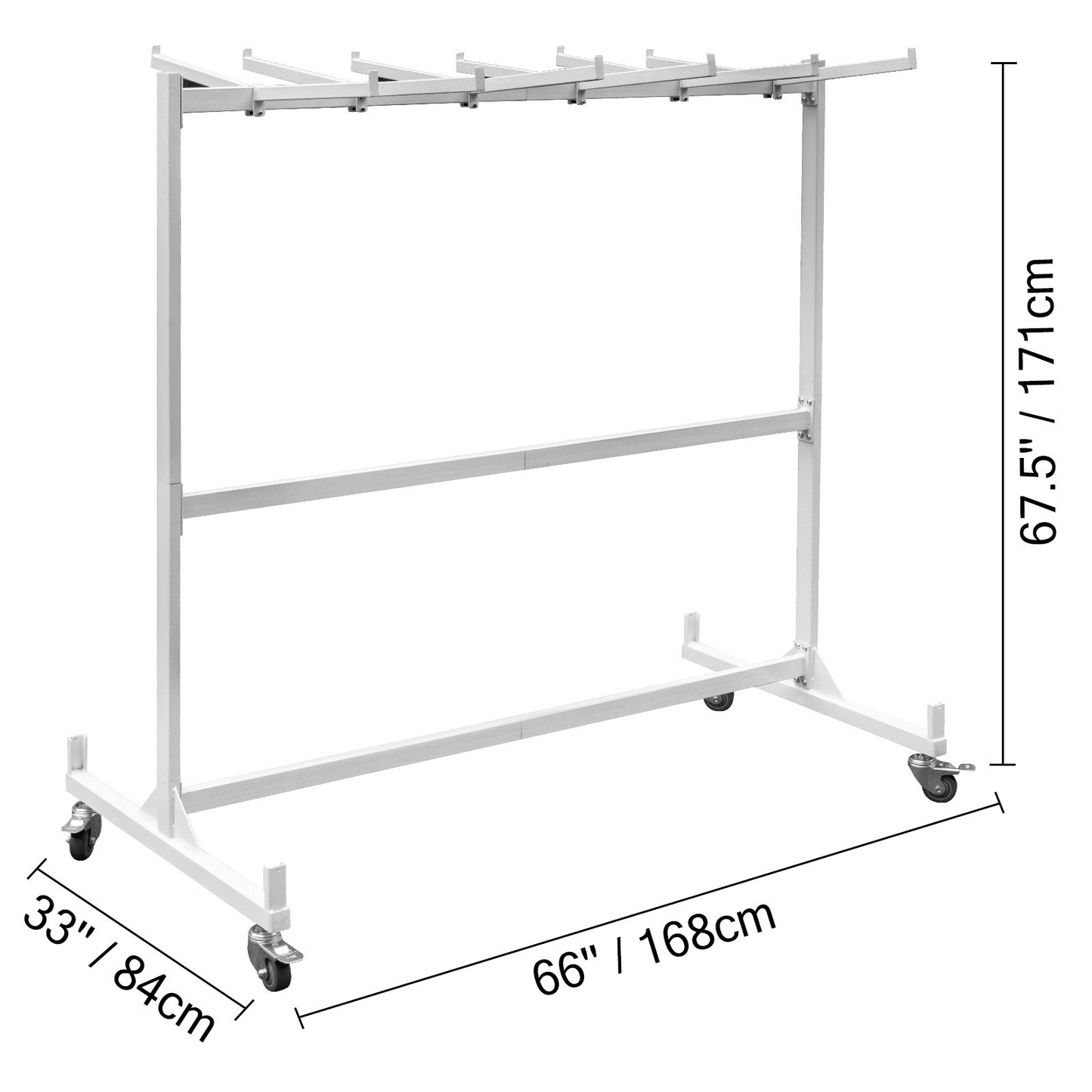 VEVOR Folding Chair and Table Cart 750lbs Capacity Combo Cart for 42 Chairs and 12 Tables Steel Frame Folding Chair Racks for Storage Swivel Wheels Folding Chair Storage with Steel Rope
