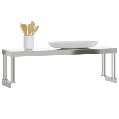vidaXL Work Table Overshelf 43.3"x11.8"x13.8" Stainless Steel