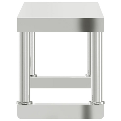 vidaXL Work Table Overshelf 43.3"x11.8"x13.8" Stainless Steel