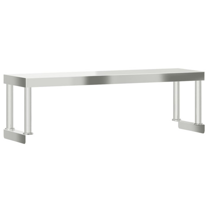 vidaXL Work Table Overshelf 43.3"x11.8"x13.8" Stainless Steel