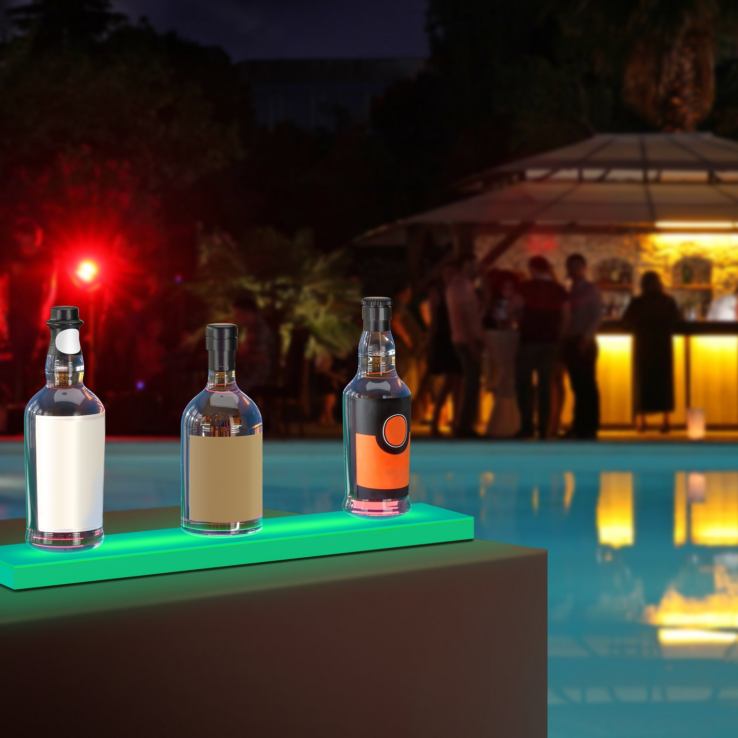 VEVOR LED Lighted Liquor Bottle Display Bar Shelf RF & App Control 24" 1-Step