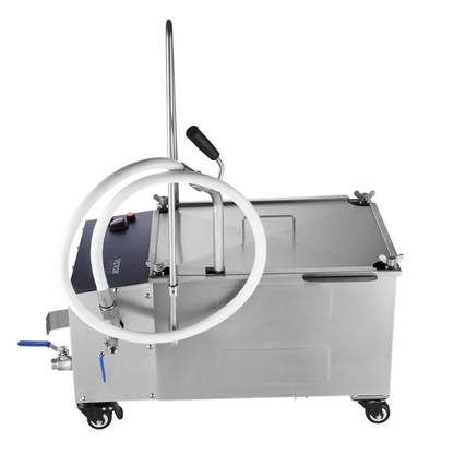 VEVOR Mobile Fryer Filter, 38L Oil Tank Capacity, Oil Filtration System with 10 L/min Oil Filtration Speed, Mobile Frying Oil Filtering System with Swivel Wheels, Oil Hose for Restaurant Burger Stores