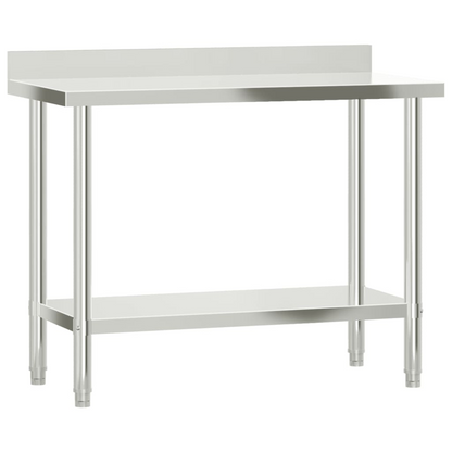 vidaXL Kitchen Work Table with Overshelf 43.3"x21.7"x59.1" Stainless Steel
