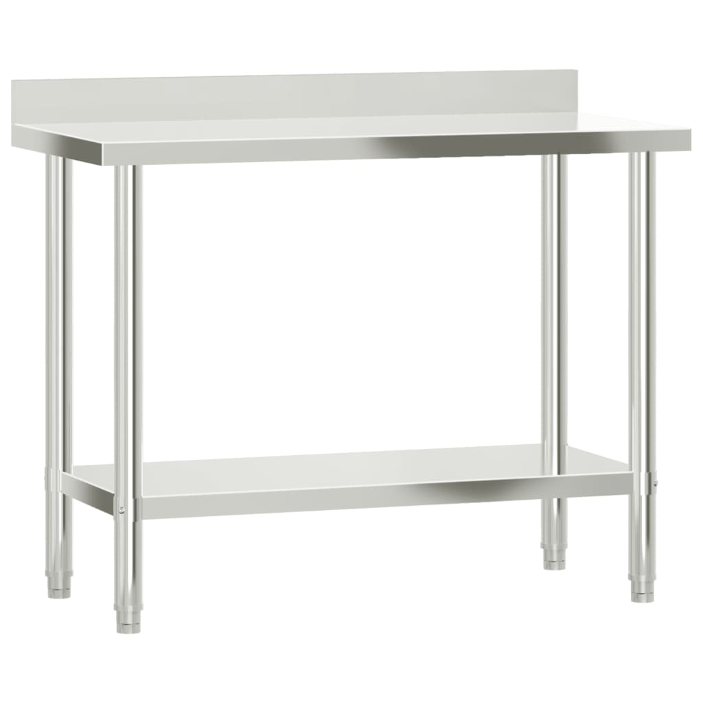 vidaXL Kitchen Work Table with Overshelf 43.3"x21.7"x59.1" Stainless Steel