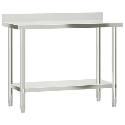 vidaXL Kitchen Work Table with Overshelf 43.3"x21.7"x59.1" Stainless Steel