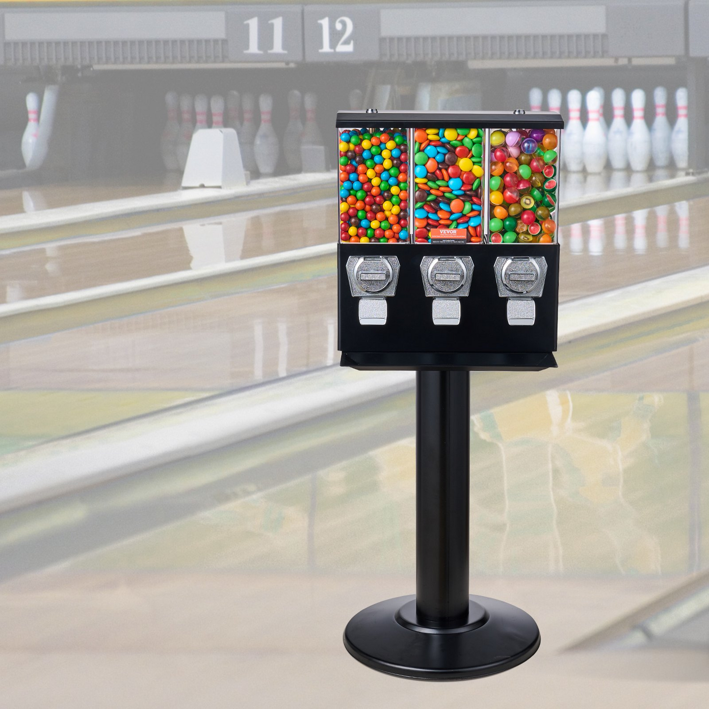 VEVOR Gumball Machine with Stand Vending Coin Bank Vintage Candy Dispenser Black
