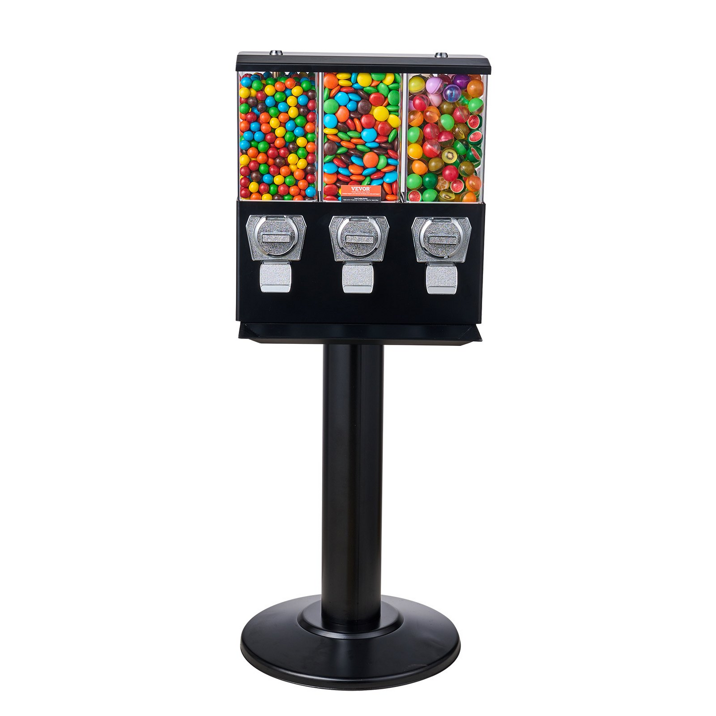 VEVOR Gumball Machine with Stand Vending Coin Bank Vintage Candy Dispenser Black