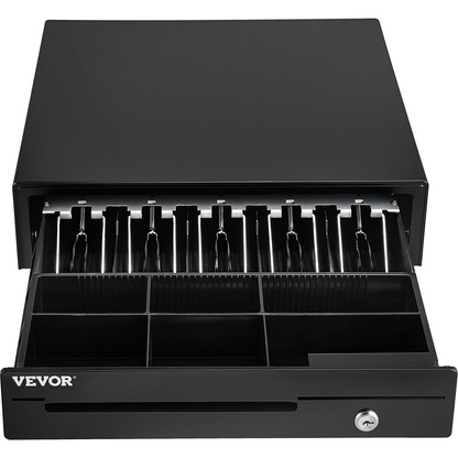 VEVOR Cash Register Drawer, 16" 12 V, for POS System with 5 Bill 6 Coin Cash Tray, Removable Coin Compartment & 2 Keys Included, RJ11/RJ12 Cable for Supermarket, Bar, Coffee Shop, Restaurant