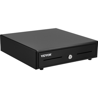 VEVOR Cash Register Drawer, 13" 2 Unlocking Ways, Fully Removable Design with 4 Bill 5 Coin Cash Tray, 2 Keys Included, Compact Size Cash Registers for Supermarket, Bar, Coffee Shop, Restaurant