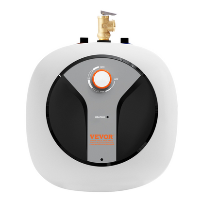 VEVOR Electric Mini-Tank Water Heater 2.5-Gallon Tank, 1440W Hot Water Boiler Storage, Safety Temperature Pressure Valve Easy Install, for Kichen Bathroom Restaurant, Shelf Wall Floor Mounted