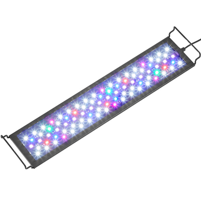 VEVOR Aquarium Light with LCD Monitor, 18W Full Spectrum Fish Tank Light with 24/7 Natural Mode, Adjustable Brightness & Timer - Aluminum Alloy Shell Extendable Brackets for 18"-24" Freshwater Tank