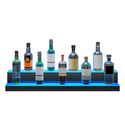 VEVOR LED Lighted Liquor Bottle Display Bar Shelf RF & App Control 40" 2-Step