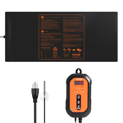 VEVOR 48"x 20.75" Seedling Heat Mat w/ Digital Thermostat Combo Set, MET-Listed Heating Pad for Seed Starting, Waterproof Seed Mats for Germination, Indoor Gardening, Hydroponic, Greenhouse, 1 Pack