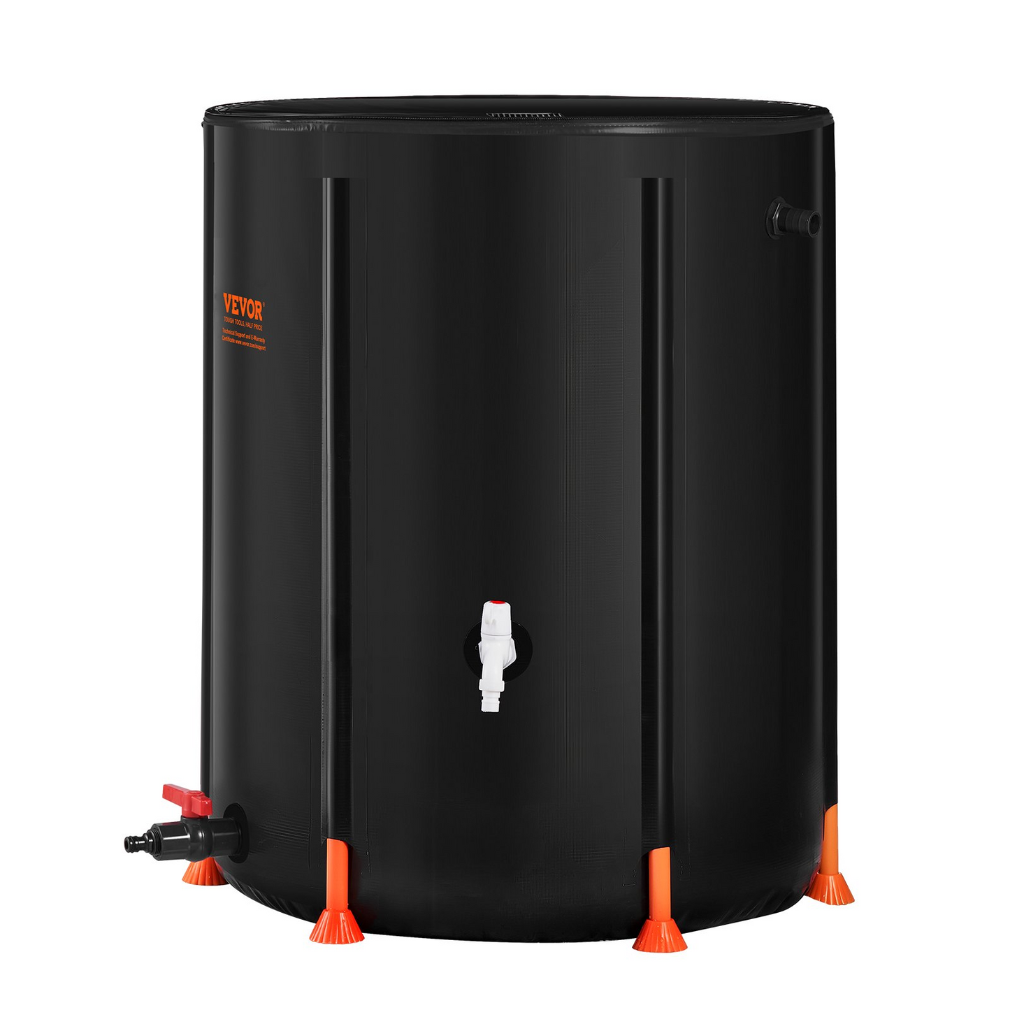 VEVOR Collapsible Rain Barrel 100 Gal Rain Catcher with Spigots and Overflow Kit